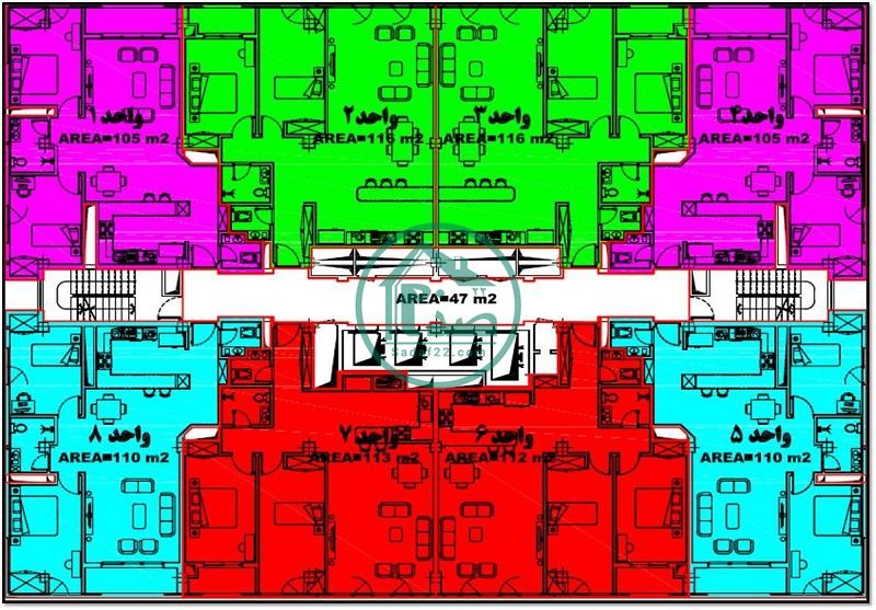 پلان برج های تیپ B پروژه خرازی