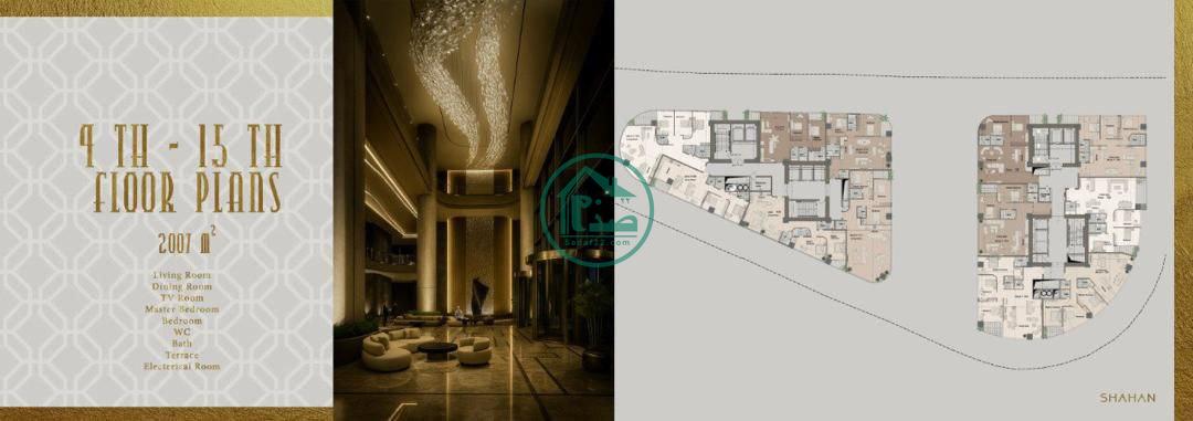 نمای 3D تایید شده برج مجلل شاهان