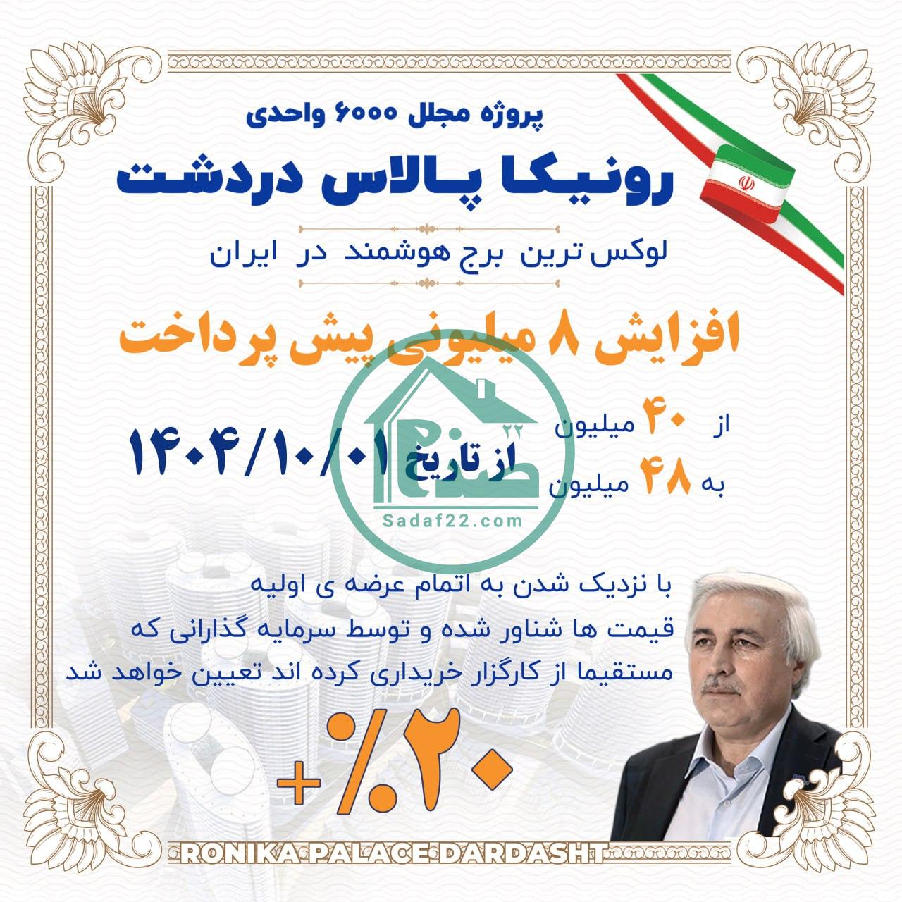 نمای 3D پروژه رونیکاپالاس دردشت حاج رحیم قربانی