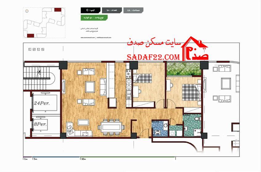 پلان 120 برج مرجان